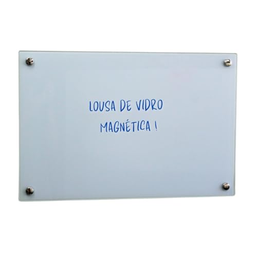 Lousa de Vidro Magnética branca, 80x60 cm