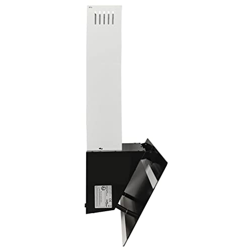 vidaXL-Campana-Extractora-Pared-Cocina-Soporte-Ventilador-Lampara-LED-Forma-Inclinada-Facil-de-Limpiar-Acero-y-Cristal-Templado-Negro-90-cm