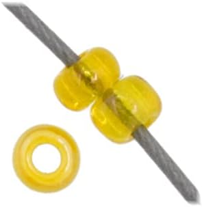 Czech Glass Seed Beads 11/0 (2.1mm Diameter) Transparent Yellow AB DIY Jewelry Making Beadss - 250g Bulk Bag by Preciosa (Jablonex)