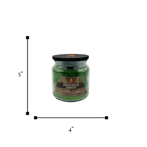 Image of Krackle Candle | Country Cabin | 16 oz Scented Candle with Natural Crackling Wooden Wick | Poured in the USA | Woody Pine & Spicy Forest Fragrance