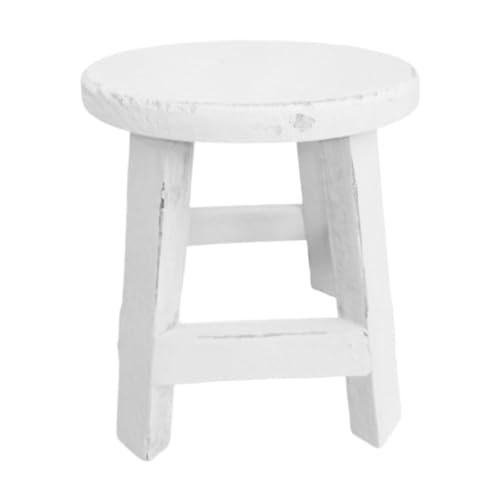 FytStycale Soporte Elevador de Madera, Taburete Redondo para Uso Decorativo, Blanco