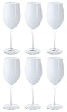 Goblet - White Wine Glass - Crystal Glass - Water Glass - Opal White - Stemmed Glasses - Set of 6...