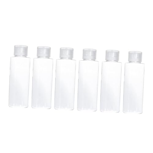 BATHVEVE 6piezas Botellas Cosméticas Transparentes De Recipientes De Viaje para Lociones y Cosméticos Botellas Portátiles Rellenables para Cuidado Personal