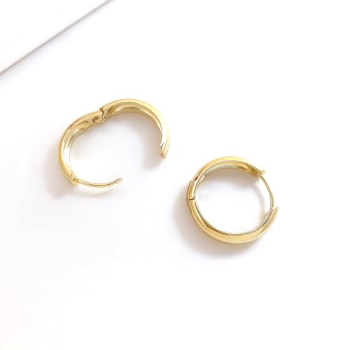 Pendientes de aro de plata pequeños de 13mm H'HELEN ideales para ir a trabajar 3