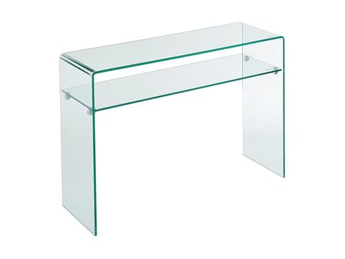 Vente-unique - Console - 1 Niche - Verre trempé - Transparent - STILEOS