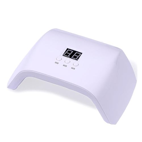 Lampara uñas LED, Secador de uñas UV LED con sensor y pantalla LCD, lámpara profesional for uñas de gel(Bianco)