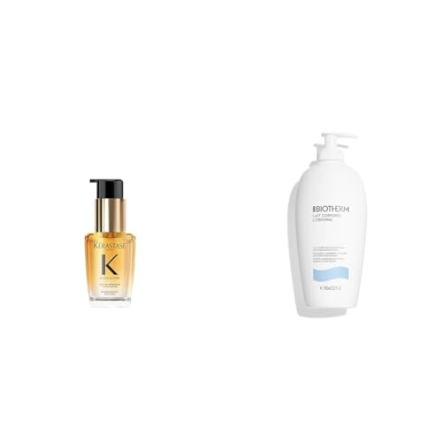 Soin Kérastase Elixir Ultime et Biotherm Lait Corps pour réparer les cheveux et la peau sèche