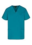 Natural Uniforms Standard Unisex 3 Pocket Scrub Top (Large, Teal Blue)