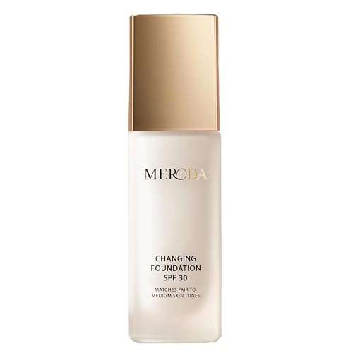 MERODA® Changing Foundation SPF 30 [LIGHT TO MEDIUM SKIN] - Foundation Color Changing - Farbwechselnde Foundation für Reife Haut - Make Up Hautton Anpassend - Foundation Gesichts Make Up
