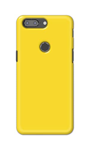 Image of Printed Hard Back Cover Case for OnePlus 5T Back Cover (Plain Yellow) -1803