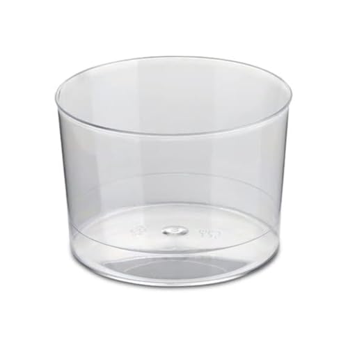 grupo Munditol - Pack 100 Vasos Chiquito de Plástico Reutilizables para Vino y Postres de 220 Ml - Resisentes- Ideales para Bodas, Cumpleaños, Navidad, Fiestas (100, 220 ml)