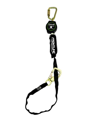 Frontline Fall Protection RPA091TB Tie Back Single Leg Web 9ft SRL with Tie Back Hook End | Comfort Lightweight Compact and Rugged | Quick Action Braking System | OSHA and ANSI Compliant (Pack of 3)