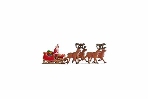 NOCH® Weihnachtsmann mit Schlitten, handkoloriert Weihnachtsfigur Set...