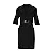 Women's Notch Lapel V Neck Mini Dress with Belt Half Sleeve Business Casual Bodycon Outfits Fashion Spring Dresses S-2XL Black