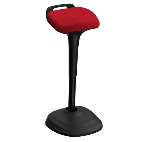 Ortello Home Wobble Stool Swivel Barstool, Adjustable 25-35 inch Airlift Counter Height Chair for Kitchen Dining Room (Red)