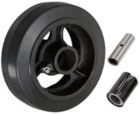 CasterHQ Brand - 6" X 2" Mold-ON Rubber ON CAST Iron Steel Wheel - 500 LBS Cap