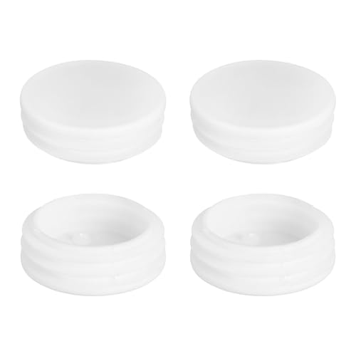 Image of uxcell 1-7 /8 inch(48mm) Round Plastic Plug, 4 Pcs White Pipe Tubing End Cap Plastic Plug Cap Insert Glide Insert for Metal Tubing Fence Table Chairs Furniture