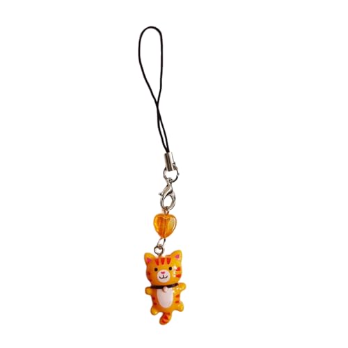Photo de Pendentif Chat Mignon, chaîne de téléphone, Sangle en Forme de cœur, lanière de téléphone, Porte-clés en résine, Sac à Dos, Ornement, Bijoux de fête