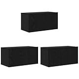 vidaXL 3-teiliger Hängender TV Schrank Set Schwarze Eiche - Stylische Aufbewahrung für Unterhaltungszentrum 60X30X30 cm aus Holzwerkstoff - Wandmontierter Schrank - Moderner Stand für Wohnzimmer