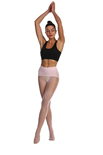 Image of Frola Oil Shiny Stockings Pantyhose 360Seamless Crotch High Waist Smooth Tights for Women(Medium,2Pairs Pink
