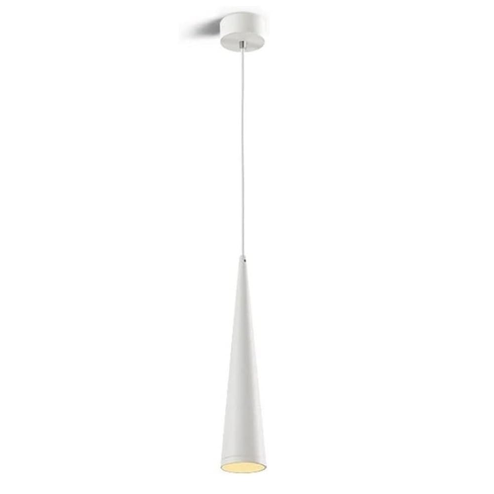 Suspension LED cuisine salon hauteur réglable luminaire blanc cône