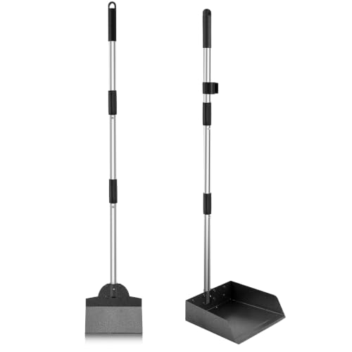 Image of Dog Pooper Scooper, Metal Tray & Spade Set, Tray & Spade, Large | No-bend Pickup, Tool-free Setup, Yard and Kennel, 9.5x9x3.1in Tray, 7.7x6in Spade