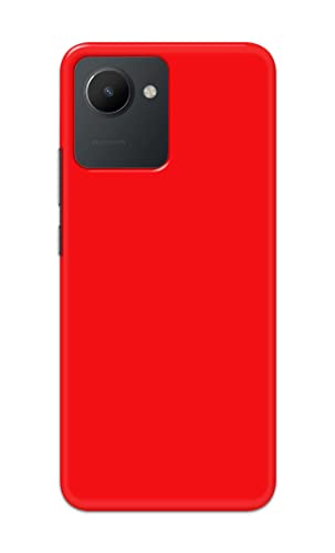 Image of PRINTFIDAA Printed Hard Back Cover Case for Realme C30 | Realme C30s Back Cover (Plain Red) -1803