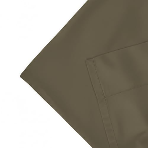 Image of 100% Cotton Queen Size Fitted Bedsheet Set (80x60 inches) with 2 Pillow Covers (18x27 inches) - Percale Weave, Soft & Breathable | (Moss Olive)