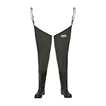 Snowbee Granite PVC Thigh Waders with Cleated Sole Boots, Heavy‑Duty Laminated Nylon/PVC Build for Fishing, Bank and Boat Wading - Size 9