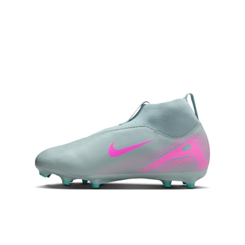 Nike Jr. Mercurial Superfly 10 Academy Little/Big Kids' MG High-Top Soccer Cleats (FQ8304-301, Ocean Cube/Pink Blast)3