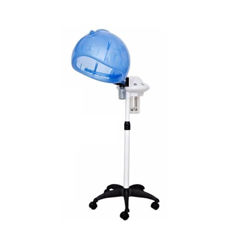 Stand Hair Dryer Steamer,Adjustable Height Salon Hair Steamer &Conditioning Ozone Hair Steamer Spa Machine, Professional Hot Oil Hair Steam for Spa Home Hairdressing (white & blue color)