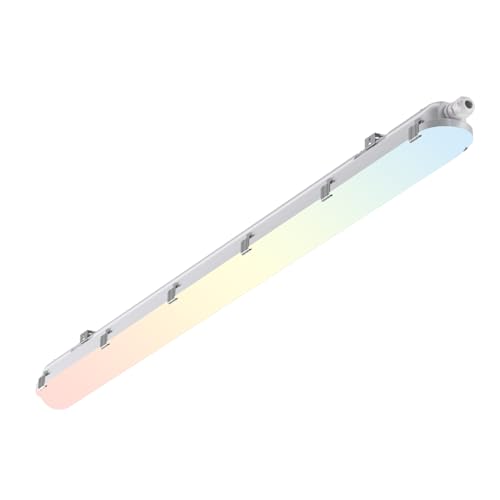 Image of 4FT LED Vapor Tight Light Fixture 1Pack,7800LM,60W /50W /40W /30W Adjustable, 5CCT 6500K-3000K Color Selectable,ETL Listed,IP65 Waterproof Vapor Proof Light for Car Wash,Warehouse,Basement