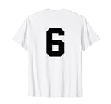 Number 6 Print On Back Only Cotton Team Jersey T-Shirt