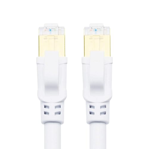 Cable Ethernet CAT 8 blanco 6FT+100FT con conector RJ45