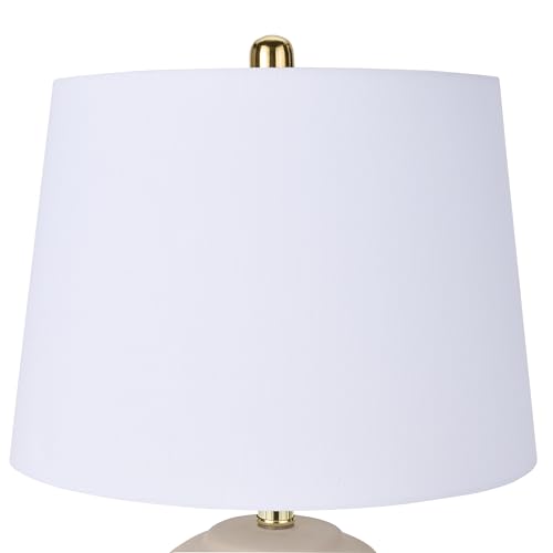 Image of Nourison Home 23 inch Light Pink Ceramic Jar Table Lamp for Bedroom, Living Room, Dining Office, with White Shade (Pack of 1)