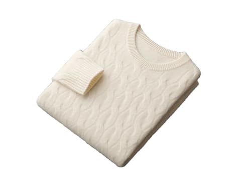 Mens 100 Percent Cashmere Cable Knit Sweater Winter Casual Crew Neck Long Sleeve Pullover