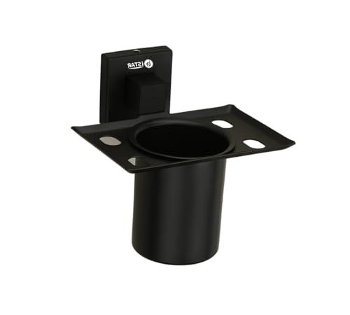 Image of iSTAR Stainless Steel Toothbrush Holder Tumbler Holder Toothbrush Stand Tumbler Stand Bathroom Accessories Anti Rust (Black) (Pack of 1)
