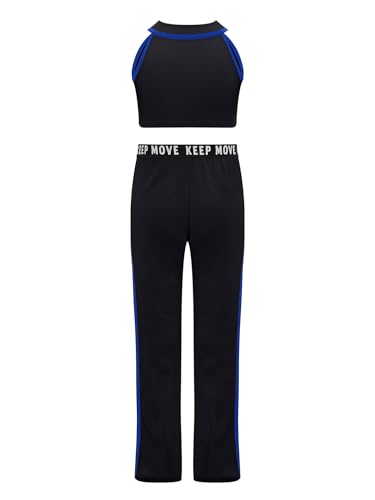 YiZYiF Kids Girls 2Pcs Sports Set Dance Vest and Flared Pants Set for Running Beach Party4