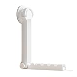 babominimer Wandmontierter Kleiderständer ohne Bohren, faltbarer Reise-Trockenständer mit Saugnäpfen, weiße oder graue Aluminiumlegierung, Aufbewahrungslösung für Zuhause und Wäsche (weiß)