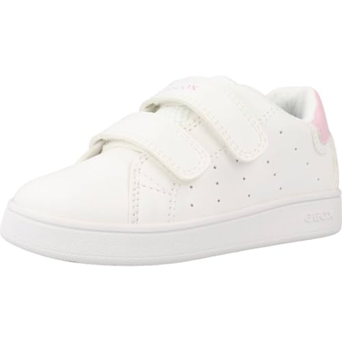Geox B Eclyper Girl A, Scarpe da ginnastica Bimba 0-24, Bianco (White/Lt Pink), 23 EU