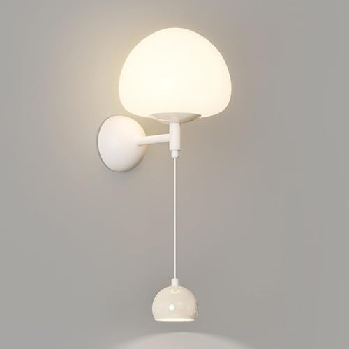 Applique murale moderne en forme de globe, style nordique, style crème, style veeu du siècle, idéale pour une chambre à coucher, un salon, un balcon, un couloir, des escaliers ou une entrée.