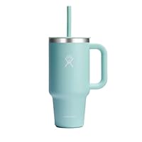 Hydro Flask Travel Tumbler with Handle, Lid and Straw - Insulated Stainless Steel in 32 Oz Dew