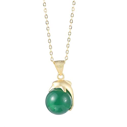 Collier chrysoprase argent S925 femme chaîne de clavicule et accessoires calcédoine