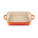 Le Creuset Signature Cast Iron Rectangular Roaster, 3.0-Quart, Flame
