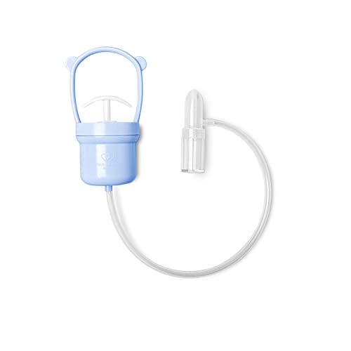 PLUSDEBEBE Manual Nasal Aspirator for Baby | Hand Pull Nose Sucker and Snot Cleaner | Sanitary and Noise-Free Nose Suction | Blue 