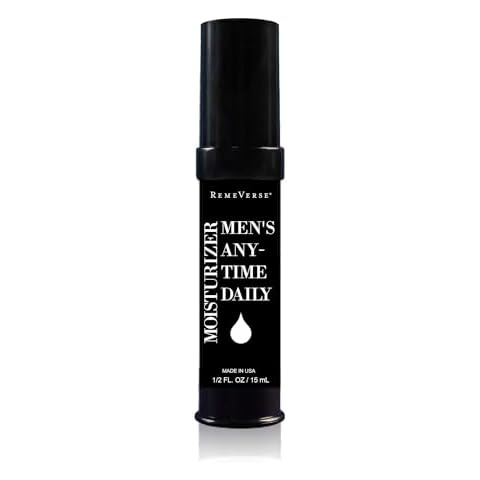 RemeVerse Men’s Anytime Daily Moisturizer with Hyaluronic Acid, Peptides, Vitamins C & E, Collagen, Green Tea, 1/2 oz. Fragrance Free Cover