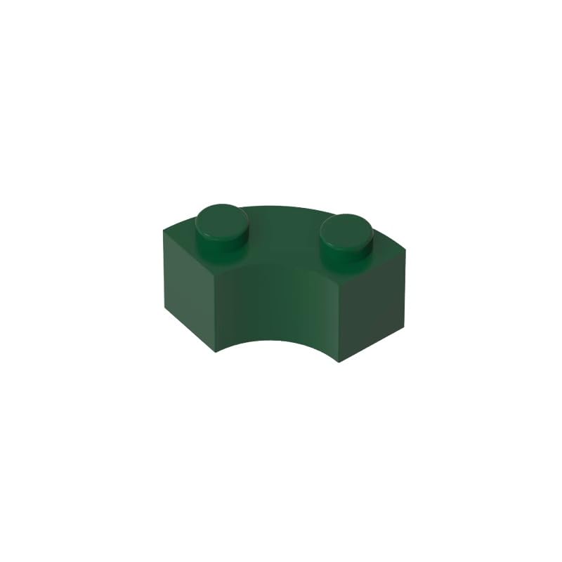 XYEIUGO 85080 Round Brick Round Corner 2x2 Macaroni, Dark Green, 50 PCS โ image 1