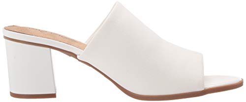 Easy Street Women's Mule, White Stretch Fabric, 8 #TOP5