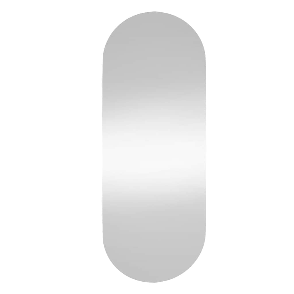 Mangloder Ovaler Wandspiegel aus Glas 20 x 50 cm, rahmenlos, mit Clips zur Wandmontage, für Flur Bad Garderobe Schlafzimmer, klares Spiegelbild für tägliches Make-up und Rasur