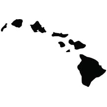 Hawaiian Islands Vinyl Decal Sticker Car Window Bumper 6.5-Inches Premium Quality UV Resistant Black, 7.5-Inches